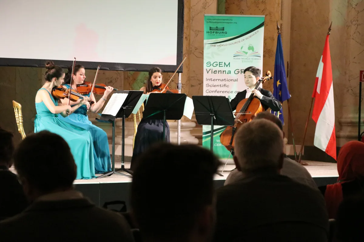 A string ensemble performing at SGEM Vienna GREEN