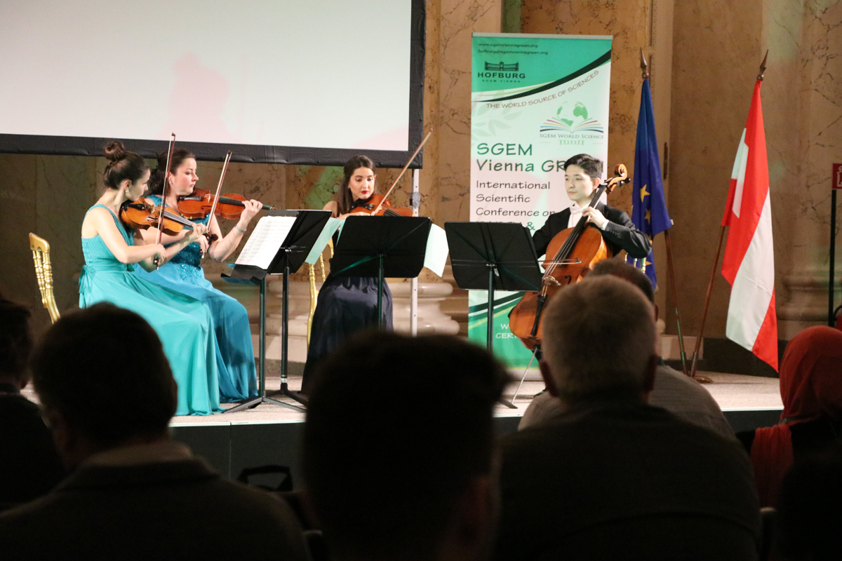 A string ensemble performing at SGEM Vienna GREEN