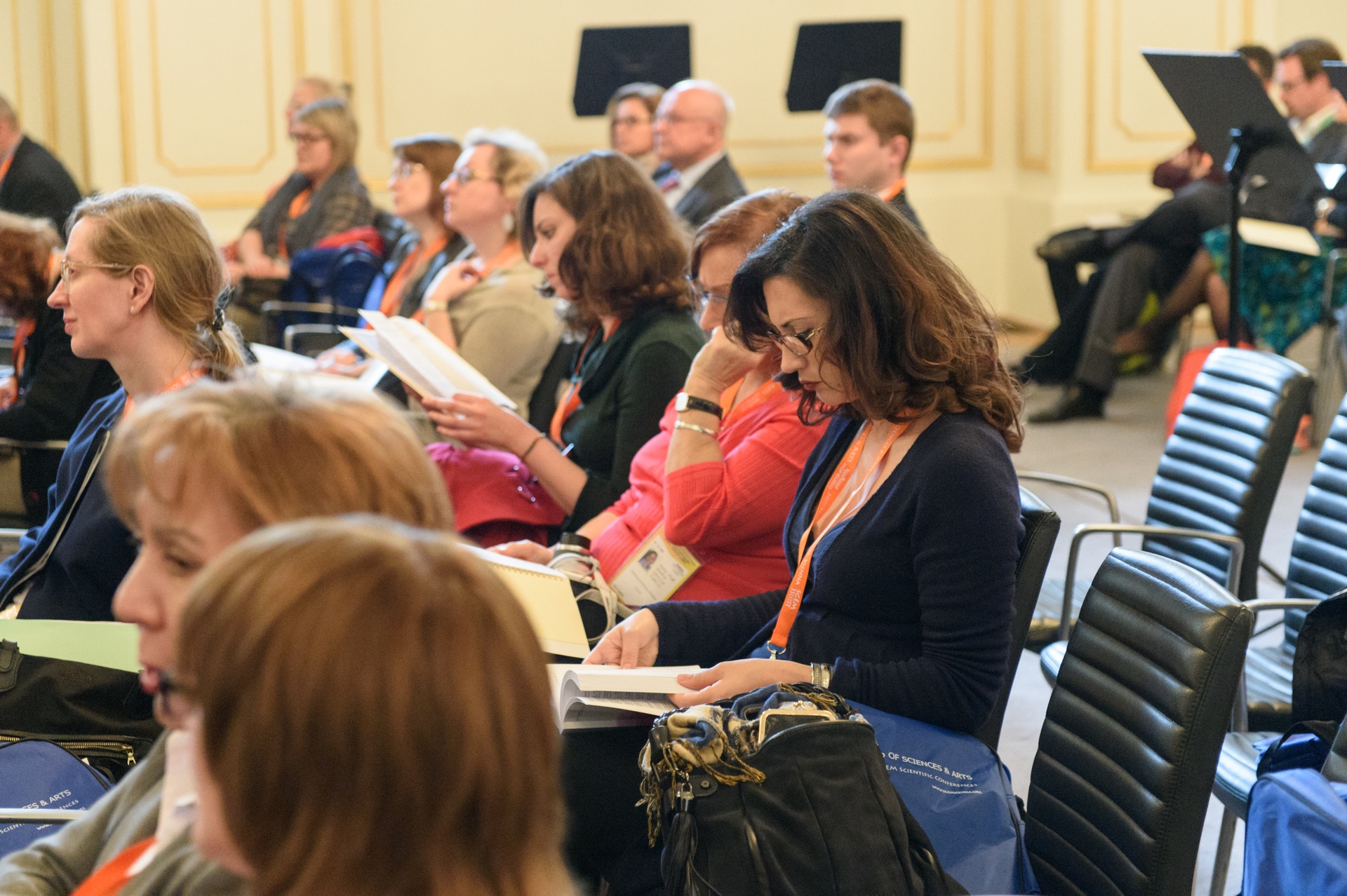 SGEM audience members listening in rows of seats