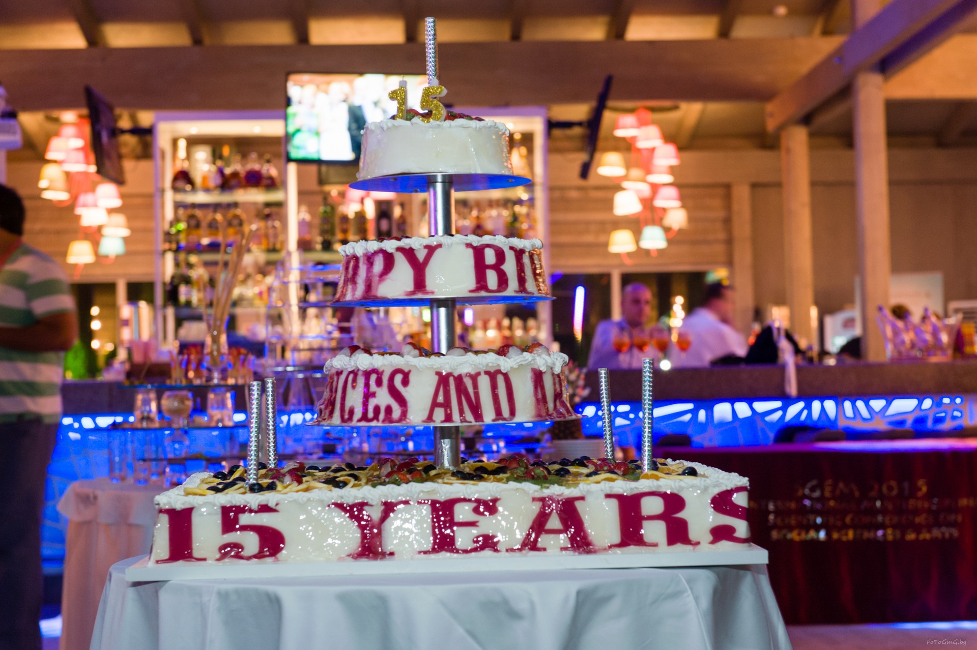 A decorated cake celebrating 15 years of SGEM