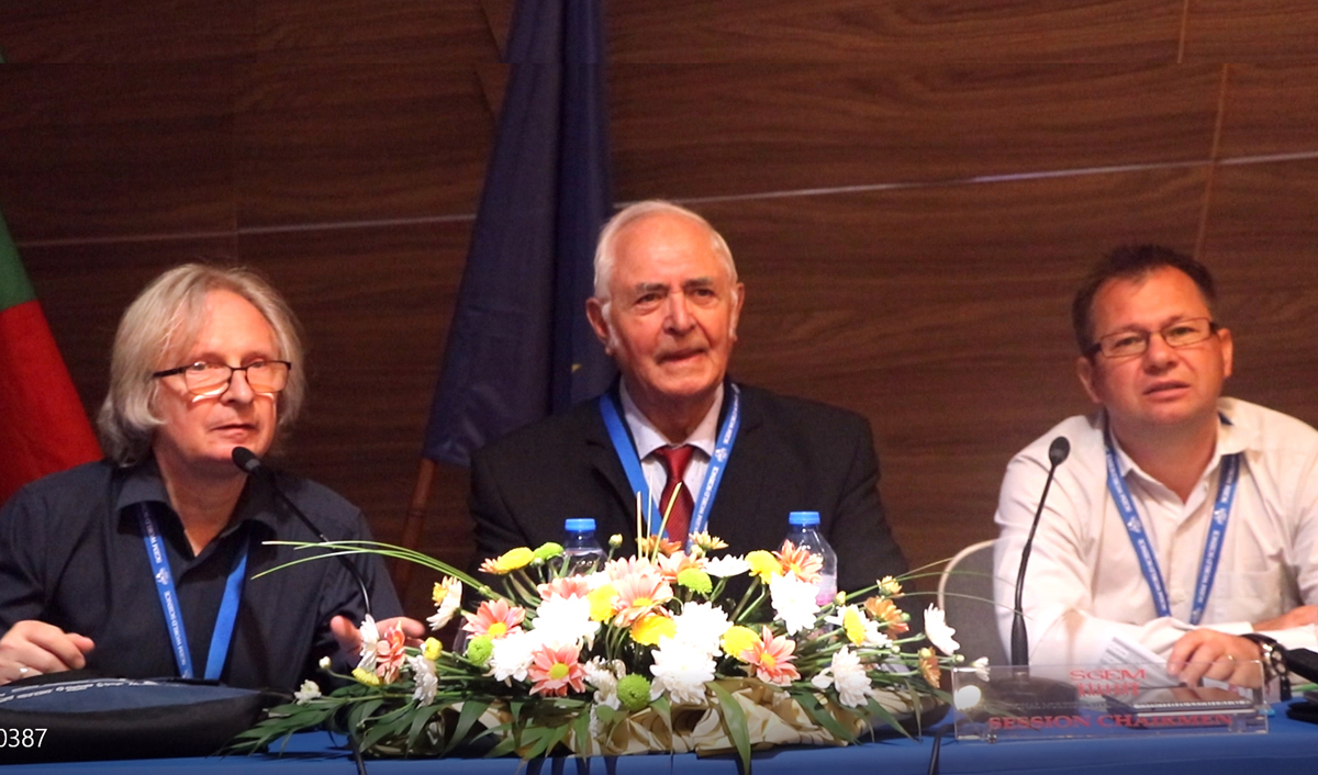 Three SGEM panel members following a presentation