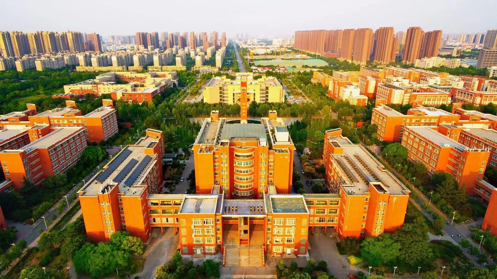Aerial view of Zhengzhou University campus